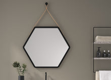 Cargar imagen en el visor de la galería, Cayman - Espejo hexagonal con asa de cuero
