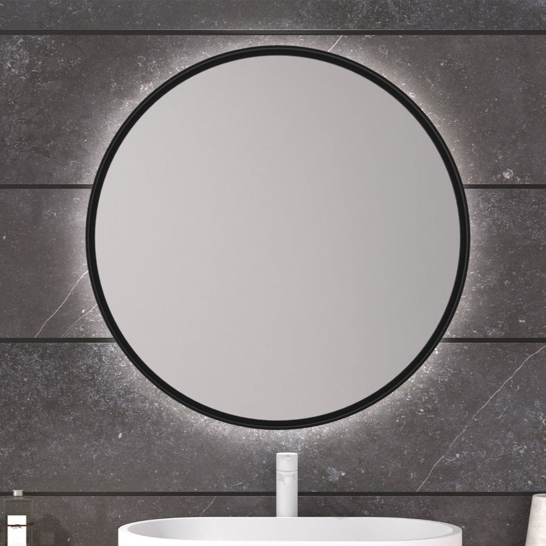 Chipre - Espejo con marco metálico y luz led 100x80 cm